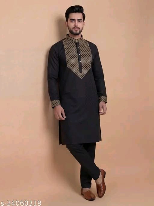 Designer Men’s Cotton Kurta Pajama Set - Image 4