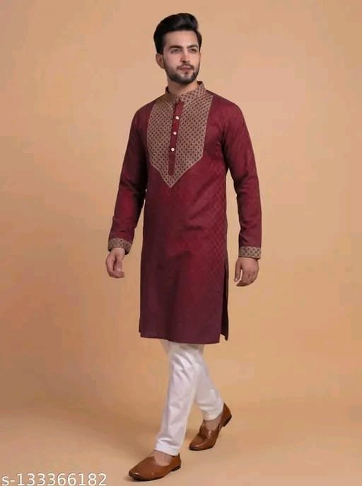 Designer Men’s Cotton Kurta Pajama Set - Image 2