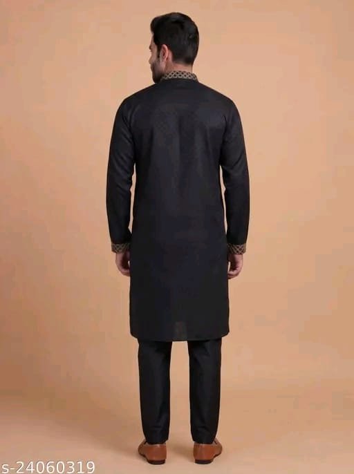 Designer Men’s Cotton Kurta Pajama Set - Image 3