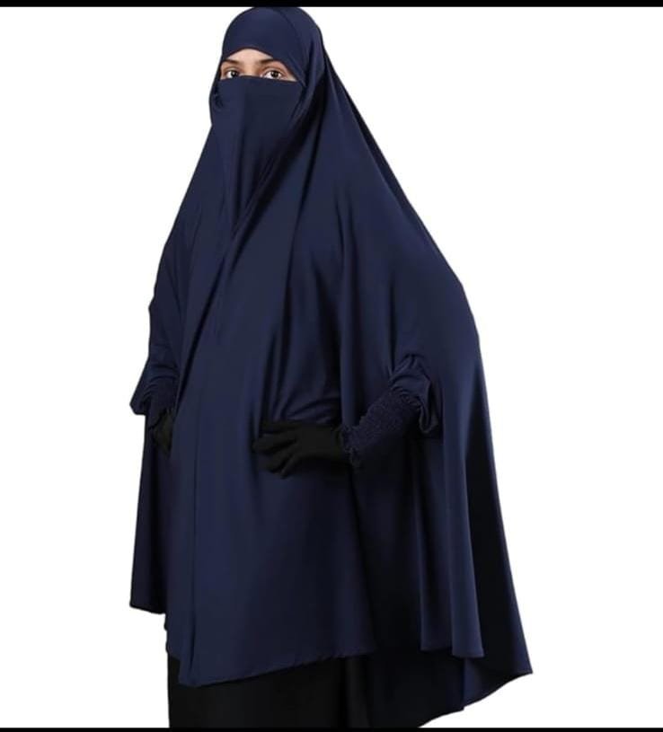 Premium Hijab with Baju 50 Inch – Full Coverage Khimar with Elastic Sleeves (Free Size) - Image 12