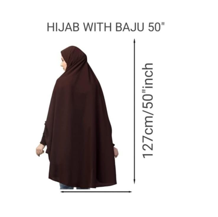 Premium Hijab with Baju 50 Inch – Full Coverage Khimar with Elastic Sleeves (Free Size) - Image 13