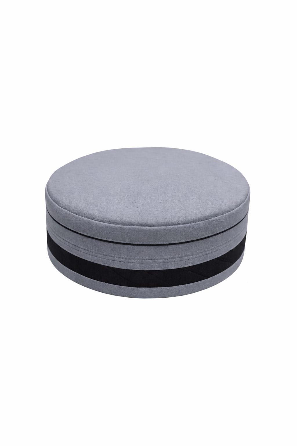 Men’s Grey Islamic Topi | Soft Fabric Prayer Cap with Black Band