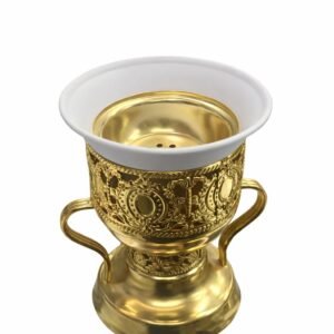Classic Gold Electric Bakhoor Burner – Traditional Arabic Mabkhara with Ceramic Bowl