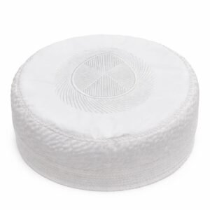 Premium Bareera Islamic Prayer Cap – Elegant White Topi
