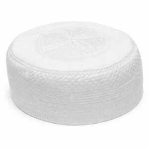 Premium Khoofiya Islamic Prayer Cap – Classic White TopiPremium Khoofiya Islamic Prayer Cap – Classic White Topi