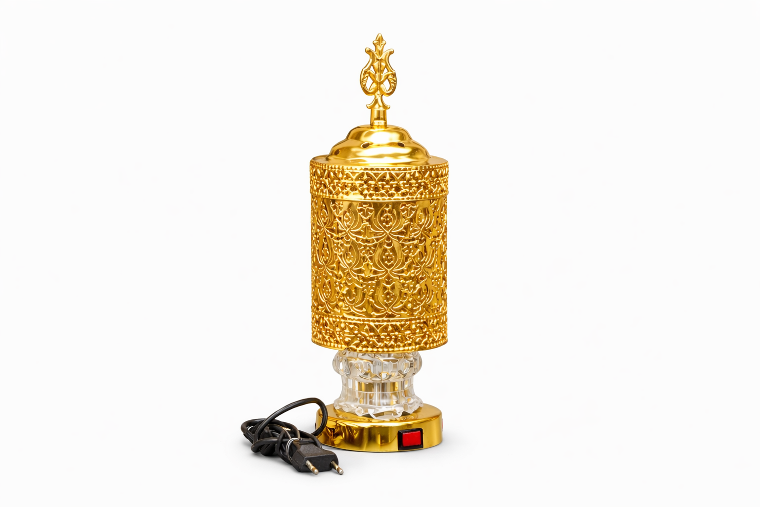 Crystal Royal Luxury Bakhoor Burner – Premium Golden Electric Oud & Incense Burner for Home & Gifting