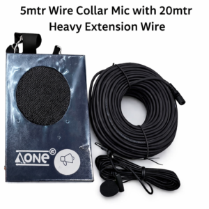 A One Masturat Mic Set – 5m Collar Mic with 20m Heavy Extension Wire | 100 Hours Backup | Fast Charging | 1 Year Guarantee