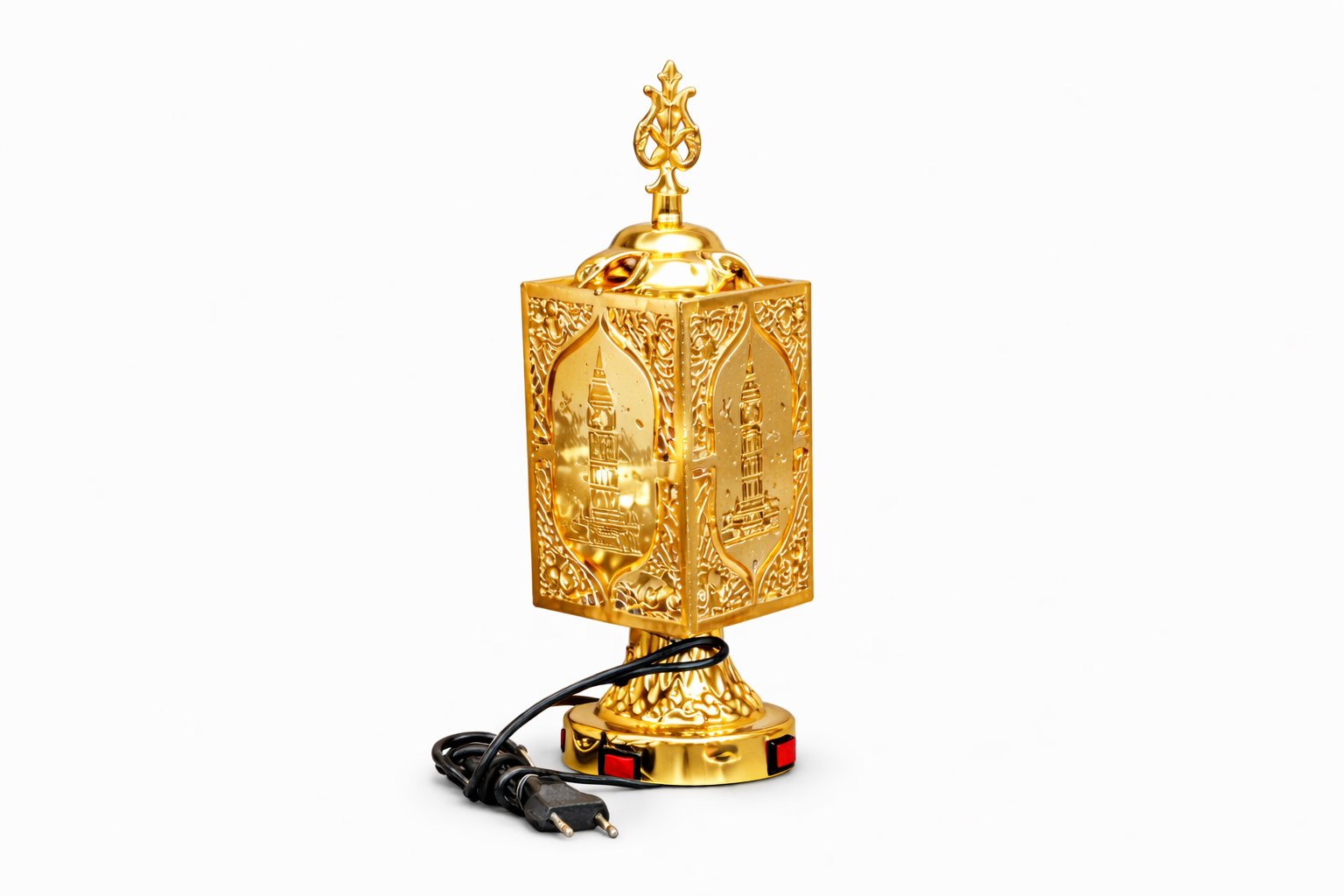 Royal Minar Mosque Bakhoor Burner – Luxury Golden Electric Oud & Incense Burner for Home, Prayer & Gifting