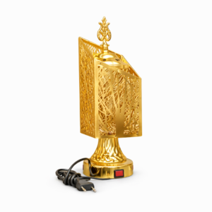 Royal Fan Design Bakhoor Burner – Luxury Golden Electric Oud & Incense Burner for Home Décor & Gifting